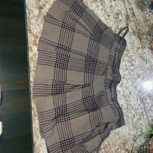 Hollister Tan and Black Plaid Mini Skirt